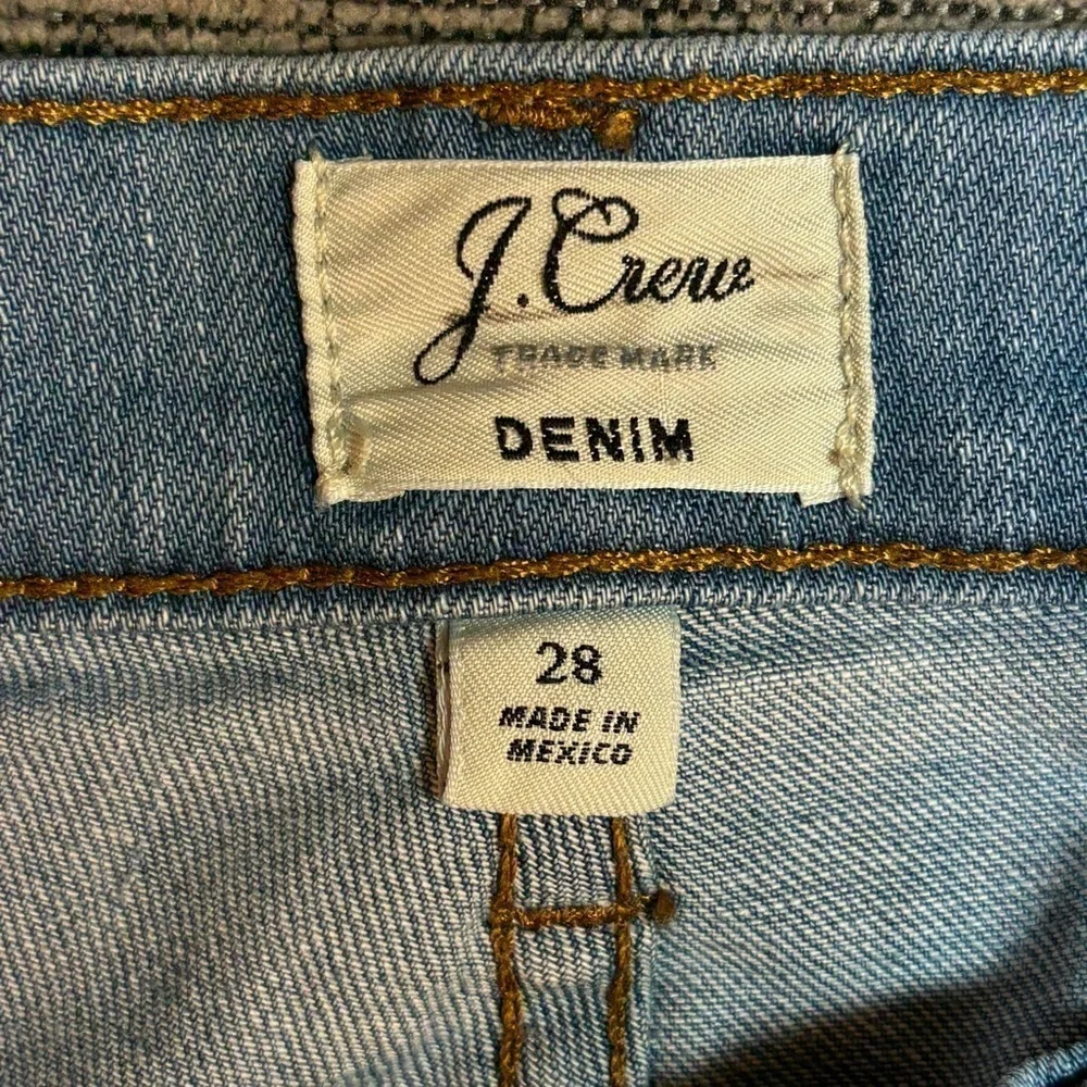 J Crew Frayed Raw Hem Denim Pencil Skirt Size 28